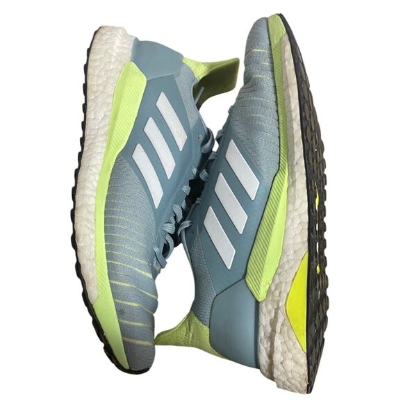 Adidas Solar Glide Boost Running Shoes Womens Size 8.5 Grey & Neon Yellow - Picture 6 of 12